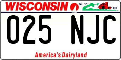 WI license plate 025NJC
