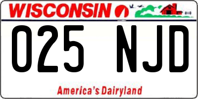 WI license plate 025NJD