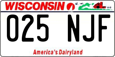 WI license plate 025NJF