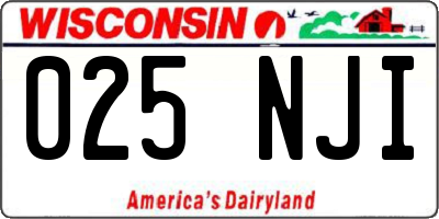 WI license plate 025NJI