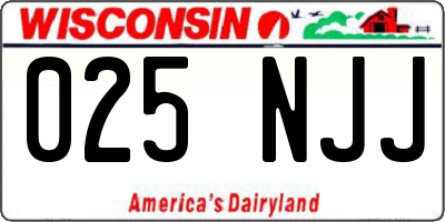 WI license plate 025NJJ