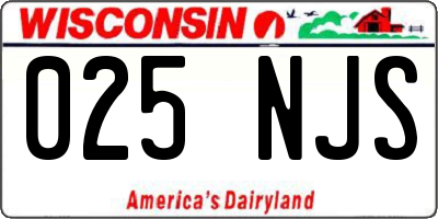 WI license plate 025NJS