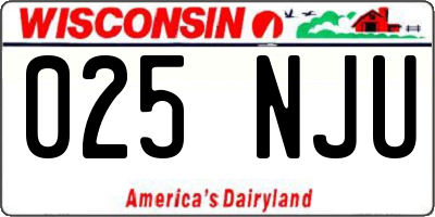 WI license plate 025NJU