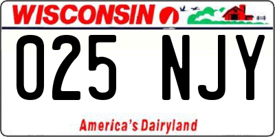 WI license plate 025NJY