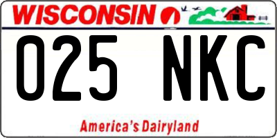 WI license plate 025NKC