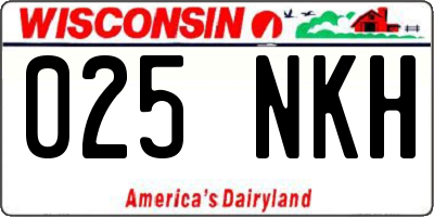 WI license plate 025NKH