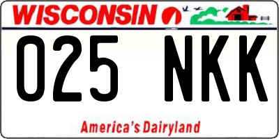 WI license plate 025NKK