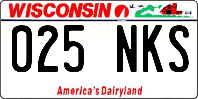 WI license plate 025NKS