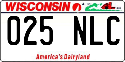 WI license plate 025NLC