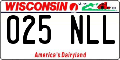 WI license plate 025NLL