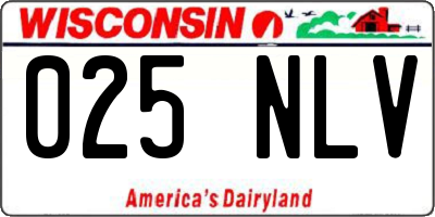 WI license plate 025NLV