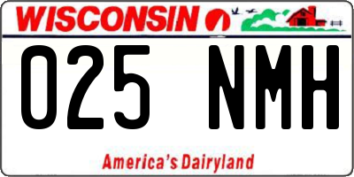 WI license plate 025NMH