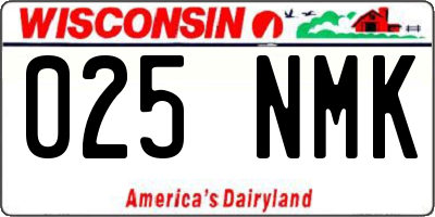 WI license plate 025NMK