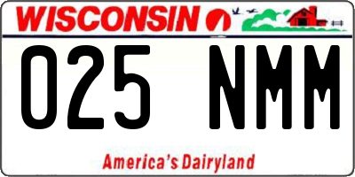 WI license plate 025NMM