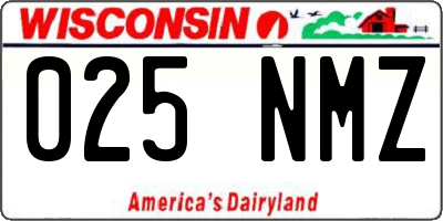 WI license plate 025NMZ