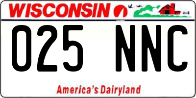 WI license plate 025NNC