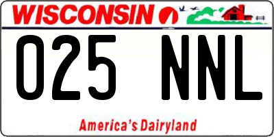 WI license plate 025NNL