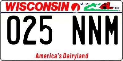 WI license plate 025NNM