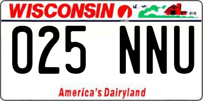 WI license plate 025NNU