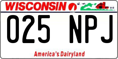 WI license plate 025NPJ