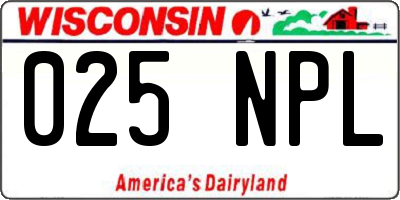 WI license plate 025NPL
