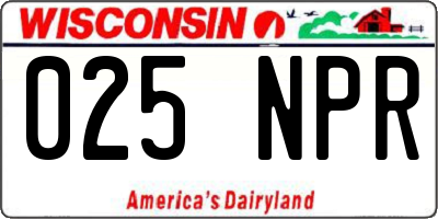 WI license plate 025NPR