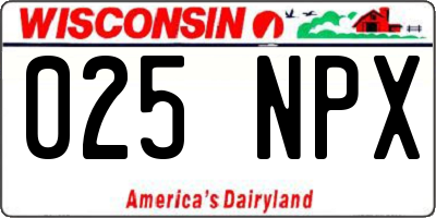 WI license plate 025NPX