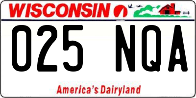 WI license plate 025NQA