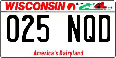 WI license plate 025NQD