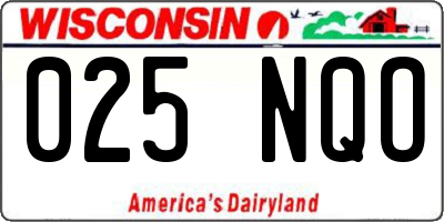 WI license plate 025NQO