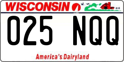 WI license plate 025NQQ