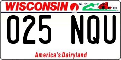 WI license plate 025NQU