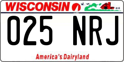 WI license plate 025NRJ