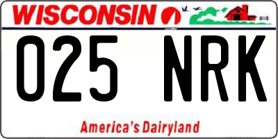 WI license plate 025NRK