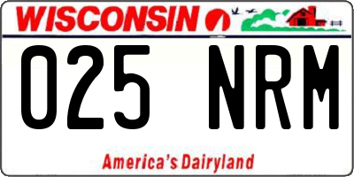 WI license plate 025NRM