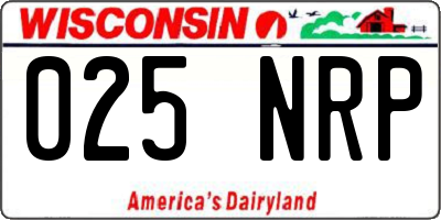 WI license plate 025NRP