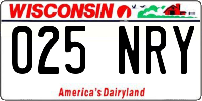 WI license plate 025NRY