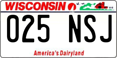 WI license plate 025NSJ