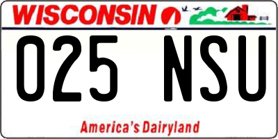 WI license plate 025NSU