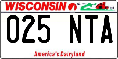 WI license plate 025NTA
