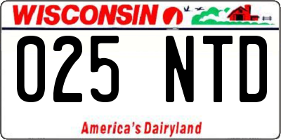 WI license plate 025NTD
