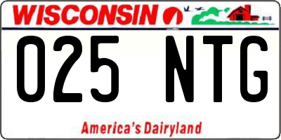 WI license plate 025NTG