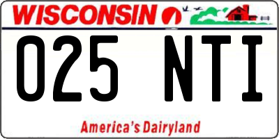 WI license plate 025NTI