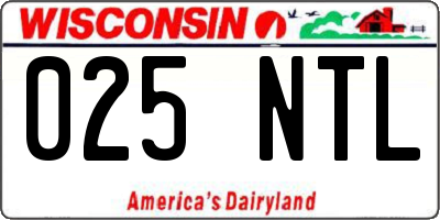 WI license plate 025NTL