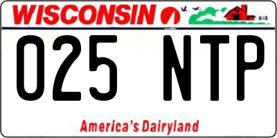 WI license plate 025NTP