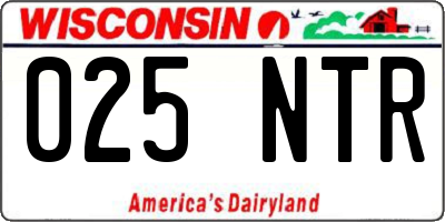WI license plate 025NTR
