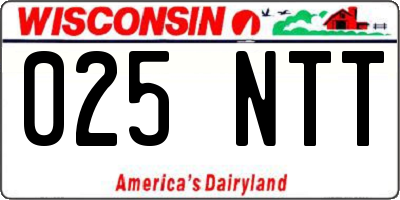 WI license plate 025NTT