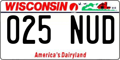 WI license plate 025NUD