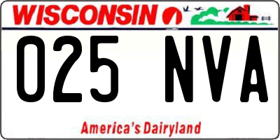 WI license plate 025NVA