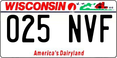 WI license plate 025NVF